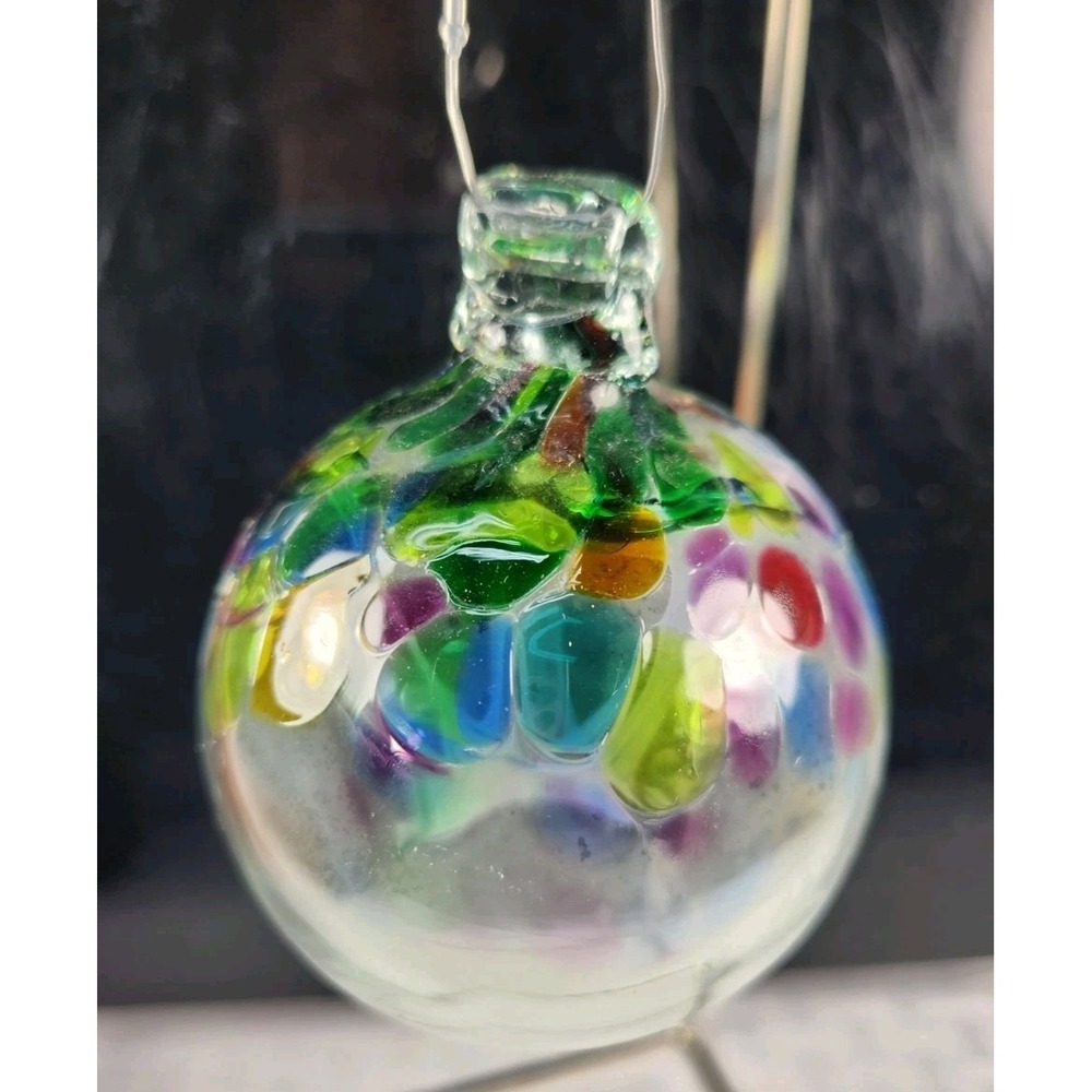 Kitras Art Glass - Tree of Enchantment Life - Hand Blown Hanging Orb Ornament